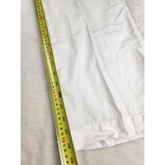 Calvin Klein Pants Women 10 Linen White Pockets Beach Vacation Coastal Lagenlook - Picture 15 of 16